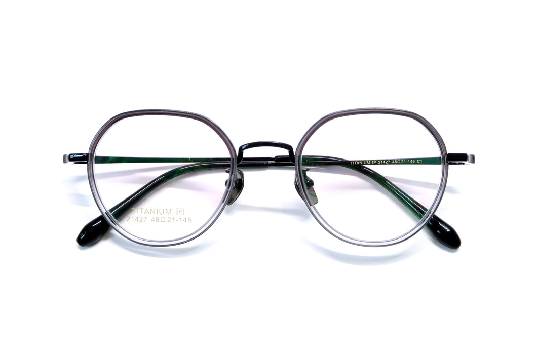 光學眼鏡框 - 21427 鈦板混合式 Black&Gradient