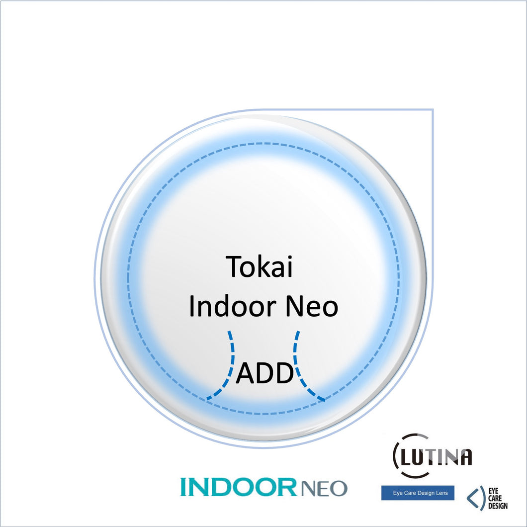 日本東海 - 非球面Lutina 防藍光辦公室漸進鏡片(Indoor Neo) NRC(超低反射鍍膜) (日本訂製)