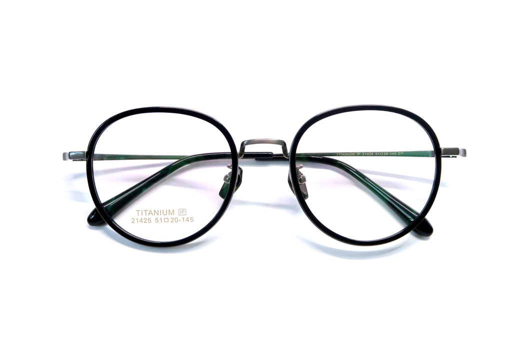 光學眼鏡框 - 21425 鈦板混合式 Black