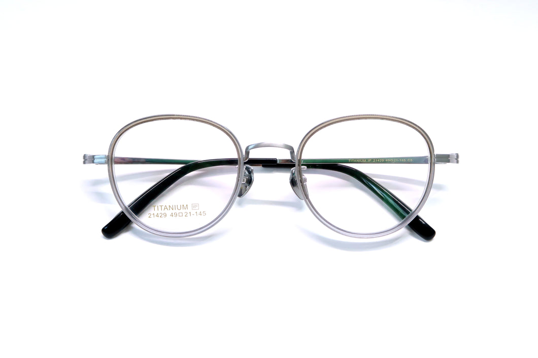 光學眼鏡框 - 21429 鈦板混合式 Silver&Gradient